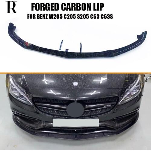 C63 Forged Carbon Fiber Front Chin Lip Spoiler for W205 Sedan C205 Coupe S205 Wagon C63 C63s Amg 15 - 22