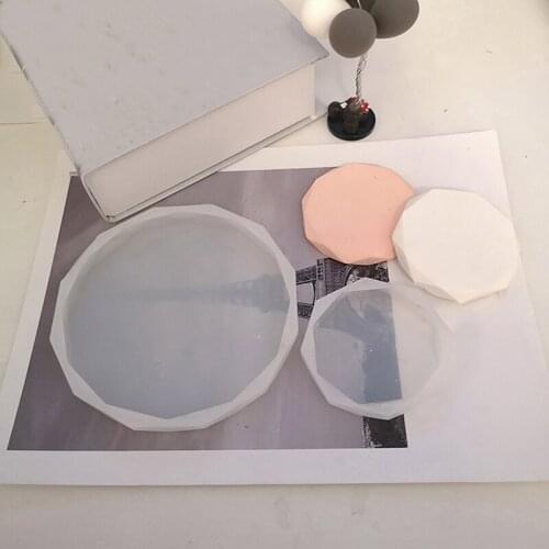 Round Tray Silicone Mold Candlestick Candle Holder Crafts Aroma Plaster Tray High Quality Molds For Office Decoration Mould