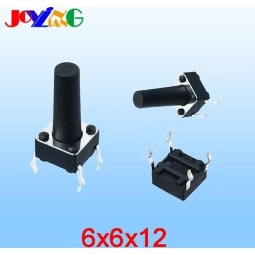 Copper Foot Micro Touch Switch 6*6*12mm 4 Pins Flashlight Small Electric Switch 6x6x12mm 10pcs/lot