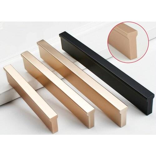 Local Gold Aluminum Alloy Black Locker Handle,Modern Minimalist Long Pull,Furniture Bedroom Closet Shoe Cabinet Heightening Knob