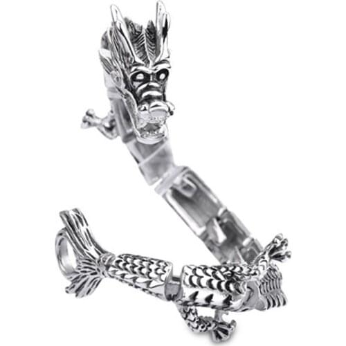 Fashion domineering dragon titanium bracelet retro personality men titanium steel bracelet trend titanium steel bracelet