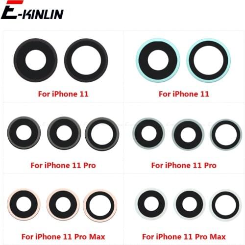 New Full Set Rear Back Camera Glass Lens Cap Seal Bracket Ring Frame Holder For iPhone 11 11 Pro Max