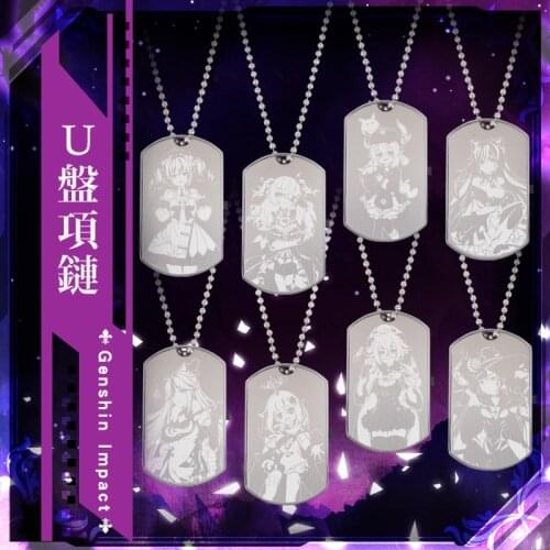 Genshin Impact Sucrose Keqing Klee Ningguang Mona 64G USB Flash Drive Disk Device Necklace Fashion Pendant Chain Accessories