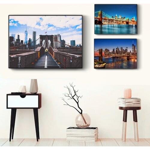 New York Brooklyn Bridge Posters And Prints Wall Art Canvas Painting For Living Room Decoration Home Decor Unframed Quadros