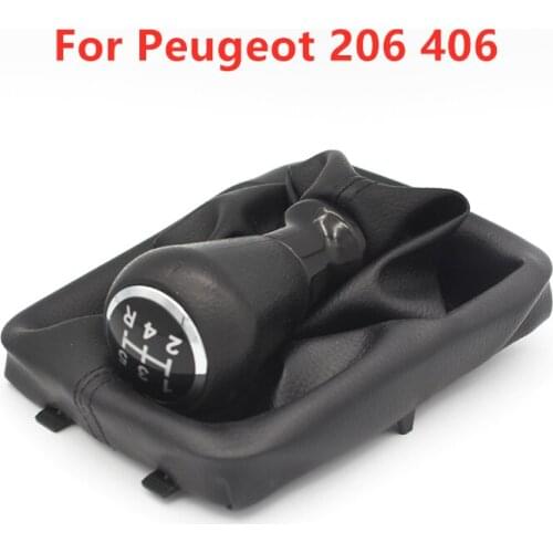5 Speed Car Gear Shift Knob Head Stick with Collars Handball Shifter Lever Head Stick Boot Dust Cover for Peugeot 206 Accessory