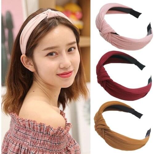 Wide Top Knot Hair Bands Non-slip Women Headdress Solid Color Headband Bezel Girls Hairband Hair Hoop Female Hair Accessories