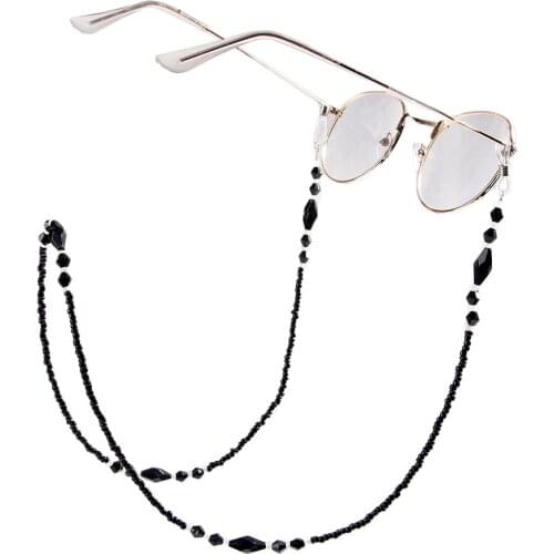 Fashion Eyeglasses Chains Rope Black Acrylic Beads Chains Anti-slip Eye-wear Cord Holder Neck Strap Reading Glasses Rope
