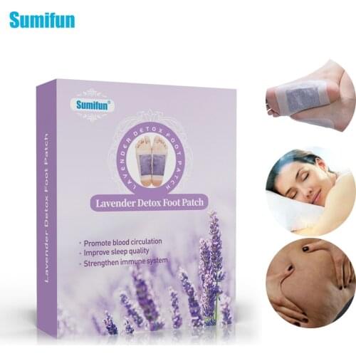 Sumifun 12Pcs/Box Detox Lavender Essential Oil Bamboo Vinegar Foot Patch Removing Toxins Foot Cleaning Plaster K03601