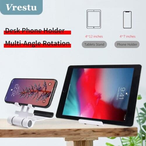 Universal Stable Base Desk Holder ABS Stand for Phone iPhone iPad Tablet Foldable Portable Mount Support Multi-Angle Adjustable