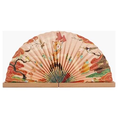 Vintage Style Royal Art Troupe Fan Home Furnishing Chinese Japanese Style Gift Home Decoration Night Lamp
