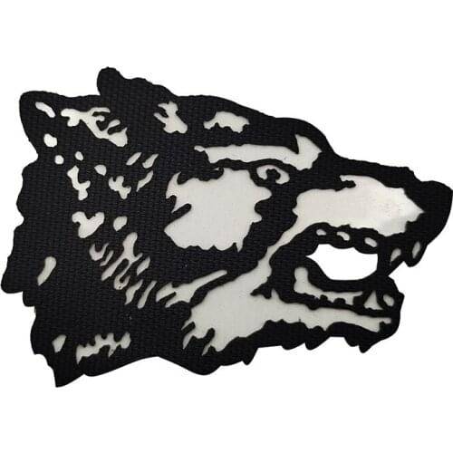Wolf Head IR Patch Armband Badge Sticker Decal Applique Embellishment Glow In Dark Military Tactical Reflective Patches