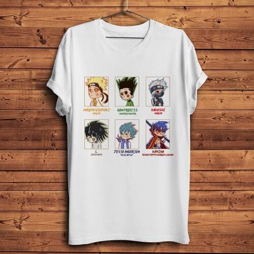 Kakashi kamina deathnote six anime Characters funny manga tshirt men white casual short t shirt unisex streetwear tee