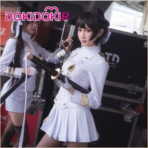 DokiDoki-R Game Azur Lane IJN Takao Cosplay Costume Women White Suits Halloween Costume Azur Lane IJN Takao Cosplay