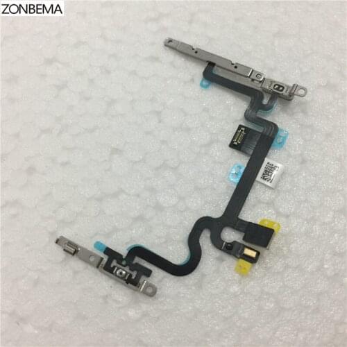 ZONBEMA 100pcs New Power switch on off Volume Mute Button flex Cable with Metal Bracket Assembly For iPhone 7 7 Plus 4.7" 5.5"