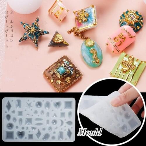 1 Pc Special Acrylic Nail Art Mold Silicone DIY Jewelry Nails Decoration Transparent Silicone Mould For Dry Flower Manicure
