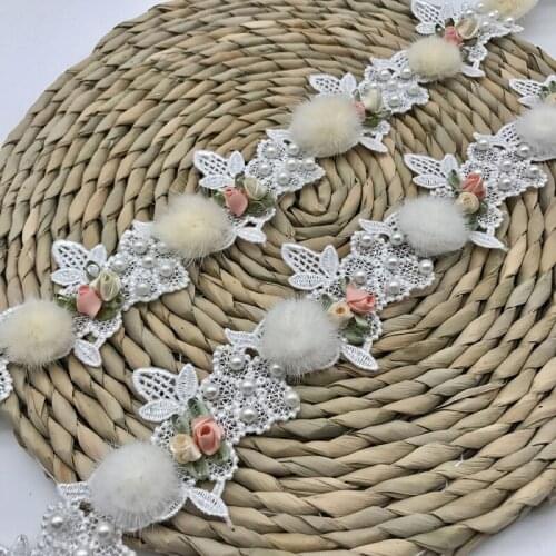 1Yard Hair Ball Beaded Lace For Women Clothing Accessories DIY Handmade Craft Quilting Curtain Decoration Materials