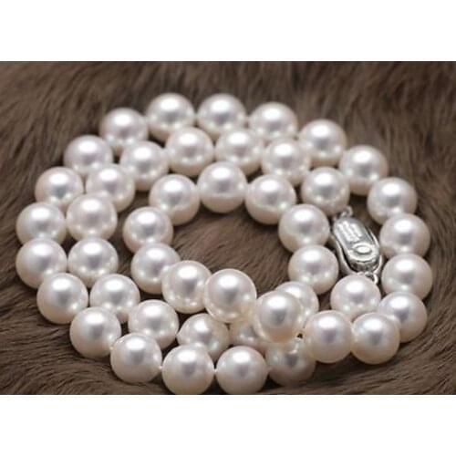 10-11mm AAA+ natural south sea white pearl necklace 18inch