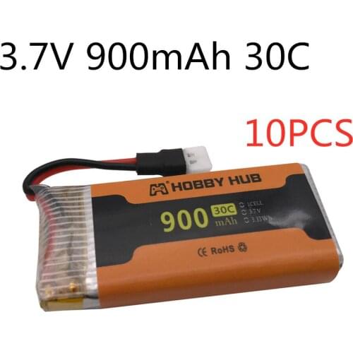 10pcs 30c 900mAh 3.7V LiPo Battery for Syma X5 X5c X5c-1 X5s X5sw X5sc V931 H5c MJX X708 RC Drone 3.7 V 902555 Lipo Battery