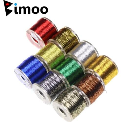Bimoo 100Yard/Spool 0.25mm Metallic Thread for Rod Wrapping Fly Tying Streamer Nymph Midge Body Rib Flat Tinsel Material