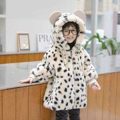 2020 Winter Girls Faux Fur Coat Elegant Baby Girls Fox Fur Jackets And Coats Warm Parka Kids Outerwear Clothes Thick Girls Coat