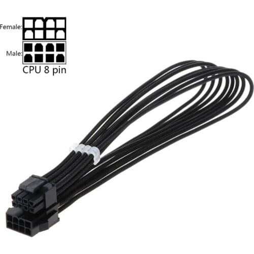 30CM/40CM Motherboard ATX CPU 8 Pin Male to Female Nylon Sleeved Power Supply Extension Cable for PC Computer Accessories