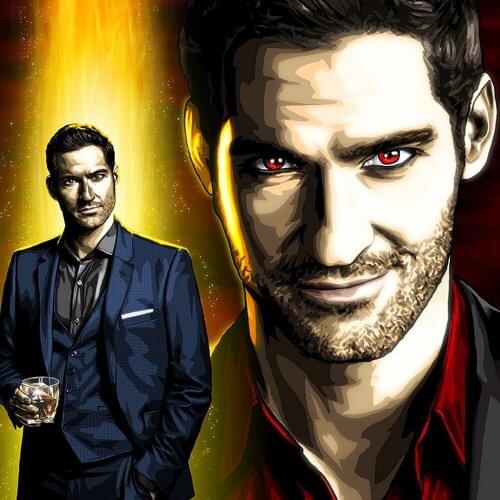 5D Full DIY Diamond Painting Lucifer Morningstar What Do You Truly Desier Tom Ellis Embroidery Cross Stitch Diamant Mosaic Gift