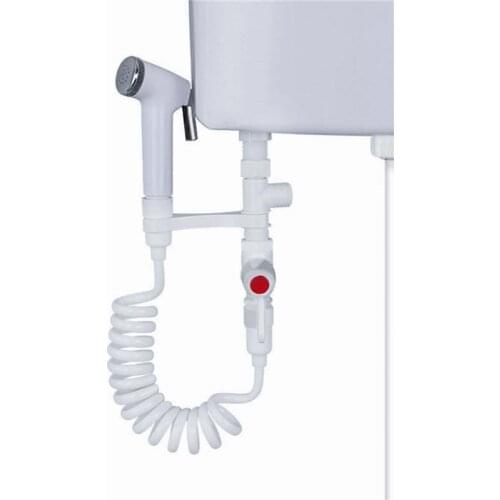 ABS Portable Bidet Sprayer Set Handheld Toilet Bidet Retractable Spring Hose Adapter Free Mounting Bracket Switch Cleaning Tool