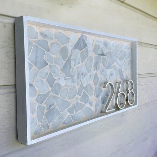 12cm Big 3D Modern House Number Door Home Address Numbers for House Number Digital Door Outdoor Sign Plates 5 Inch. #0-9 Silver