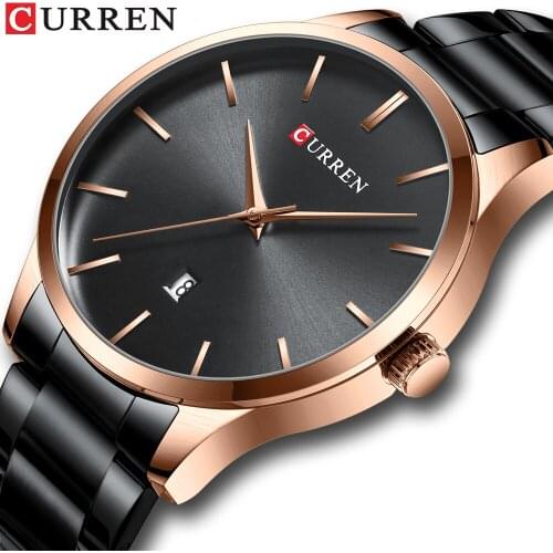 CURREN New Luxury Brand Male Sports Waterproof Wrist Watches Men Stainless Steel Watch Mens Quartz Clock relogio masculino