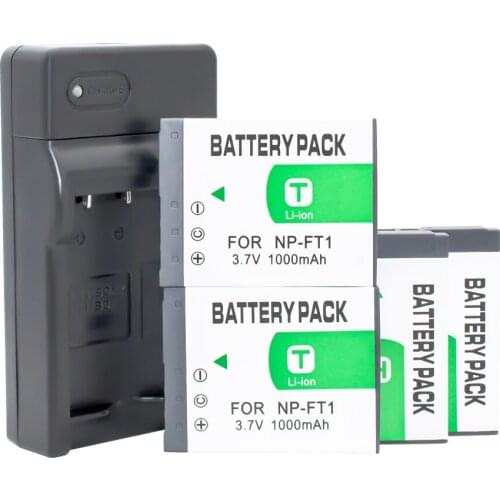 4pcs Digital battery NP-FT1 & Charger For Sony DSC-L1 DSC-M1 M2 T1 DSC-T10 T11 DSC-T3 DSC-T33 Camera batteries NP FT1