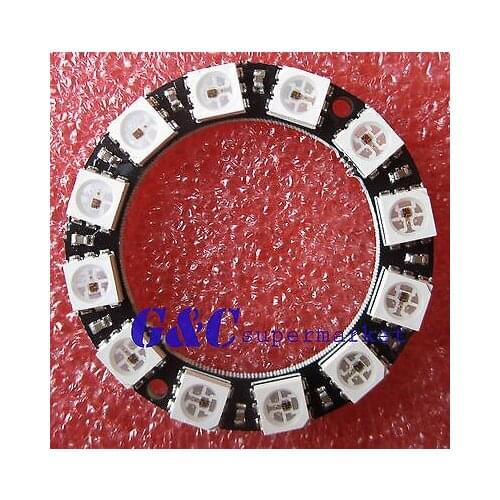 RGB LED Ring - 12 x WS2812 5050 RGB LED with Integrated Drivers TOP diy electronics