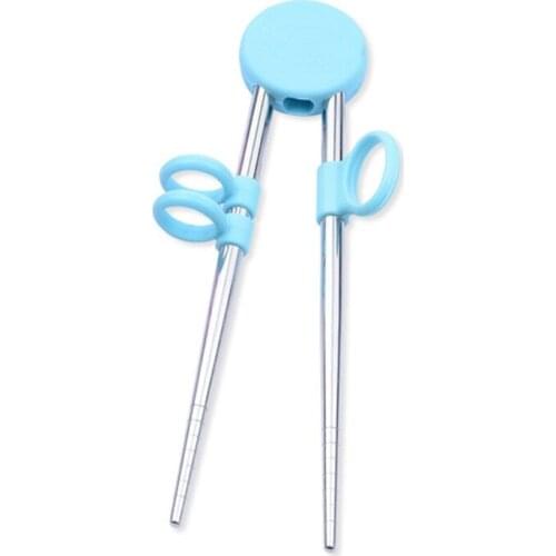 Kids Children Training Chopsticks Learning Chop Sticks Helper Reusable Tableware for Child Beginners F92B Wholesalse