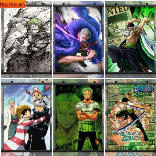 DIY Diamond Painting One-piece Roronoa Zoro Animation Diamond Mosaic Cross Stitch Kits Full Diamond Embroidery Room Decoration