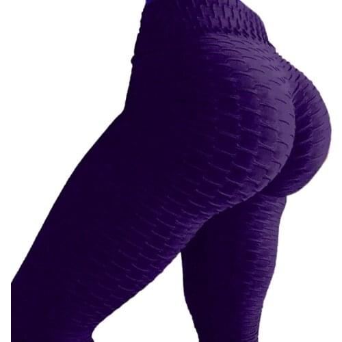 CKAHSBI Elastic High Waist Legging Yoga Pants Bumps Style Put Hip Fold Breathable Slim Pants Sports Trousers
