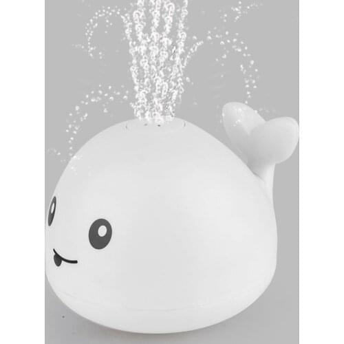 Electric Cartoon Whale Flashing Ball Water Squirting Sprinkler Baby Bath Toy Automatic Squirting Water Baby Bath Toy with Lights