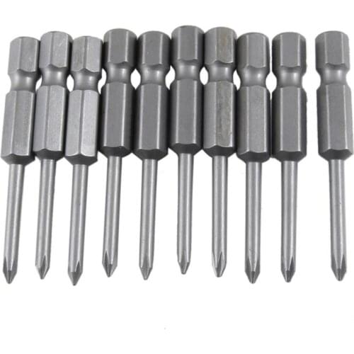 GTBL 10 Pcs 1/4" Hex 50mm Length 2.5mm Phillips PH0 Magnetic Screwdriver Bits