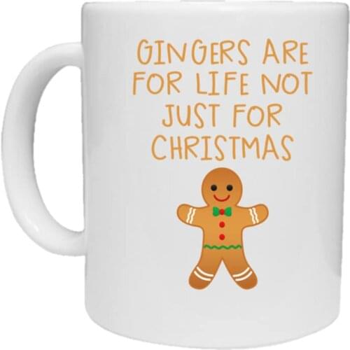 Gingers Are For Life Not Just For Christmas Mug, Christmas Mug, Xmas Gift, Gingerbread Man, Funny Christmas Gift