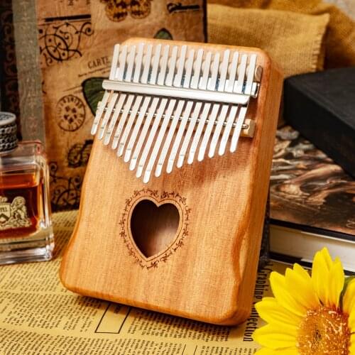 Kalimba 17 Keys Thumb Piano High Quality Wood Mahogany Mbira Body Musical Instruments With Learning Book And Hammer