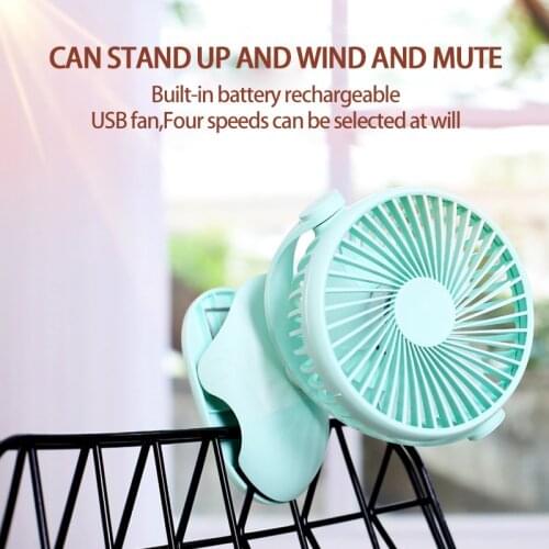 Mini Portable USB Clip Desktop Fan Rechargeable Table Cooling Clamp Fan 360 Degree Rotation Adjustabgle Clip-on Fan Homehold Fan
