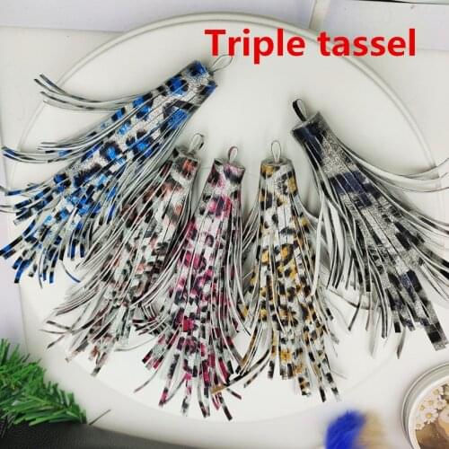New Printing Leather Tassel Long Leopard Grain DIY Parts Jewelry Accessories For Key Chains Charming Pendant 10-18cm 12pcs/lot