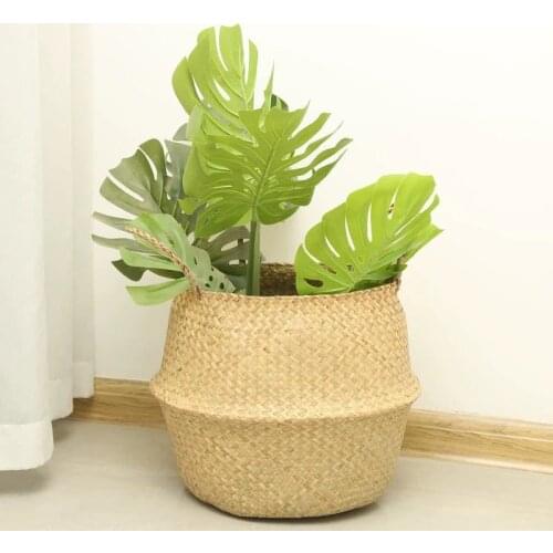 Wickerwork Basket Multi-function Nordic Style Rattan Hanging Flower Pot Dirty Laundry Hamper Storage Basket Home Decoration