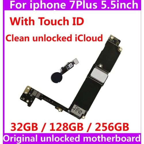 Full unlocked for iphone 7 Plus mainboard+IOS System Original motherboard for iphone 7Plus with / without touch ID logic board