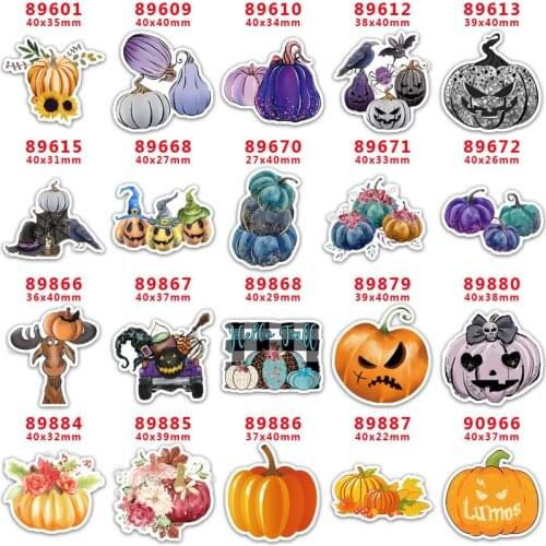 DIY Craft Supplies Sewing Accessories Cartoon Halloween Jack-o-lantern Printed Planar Resins Mold 10 Pieces. PR-89601