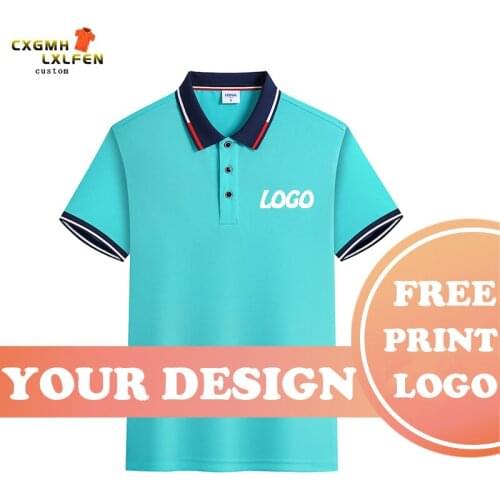 POLO shirt 7-color high-end comfortable tops for men and women custom logo short-sleeved Lorca cotton lapel printing brand text