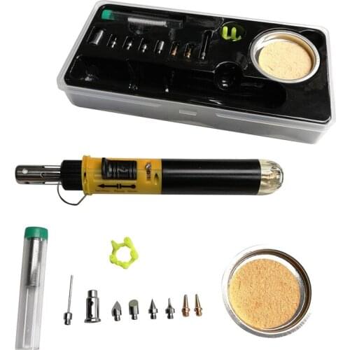 Self-Ignition 12-in-1 Gas Soldering Iron Cordless Welding Torch Kit Tool Top Quality Ignition Butane Gas Soldering Iron