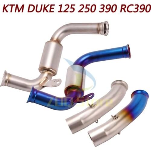 Motorcycle Exhaust System Muffler Middle Link Pipe Connect Tube Escape Moto 51mm For KTM DUKE 125 250 390 RC390 2017 2018 2019