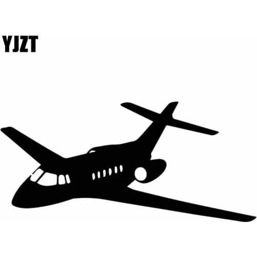 YJZT 15.2CM*7.1CM Simple Aeroplane Decorative Pattern Aircraft Shadow Vinyl Decal Car Sticker Nice Black/Silver C27-1154