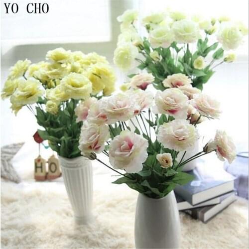YO CHO (4 Heads) Rose Artificial decorative Flowers Party Home Wedding Decor wedding flower wholesale Floral Silk Peony fake
