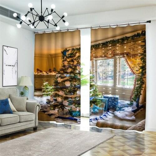 3D Curtains Beautiful Curtains For Living room Bedroom Blackout 3D Window Curtain Christmas Hotel Drapes Cortinas