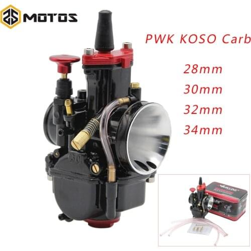ZS MOTOS 28mm 30mm 32mm 34mm Black Motorcycle Engine Part Carburetor PWK KOSO Carburetor With Power Jet Dirt Bike ATV Racing